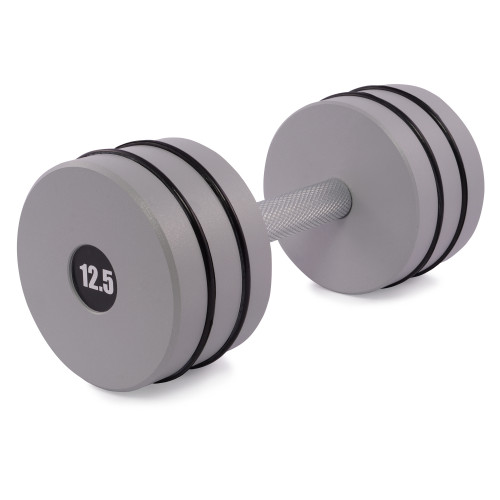 Гантель цельная PERTO Gray 12.5 кг с резинками D120 (G00414-12.5)