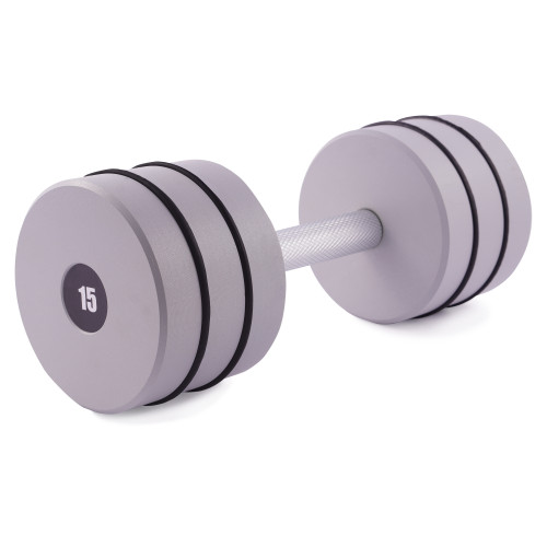Гантель цельная PERTO Gray 15.0 кг с резинками D120 (G00414-15)