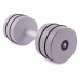 Гантель цельная PERTO Gray 15.0 кг с резинками D120 (G00414-15)