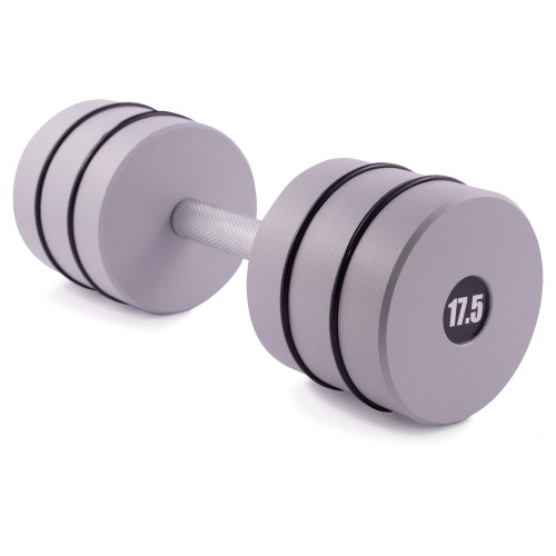 Гантель цельная PERTO Gray 17.5 кг с резинками D120 (G00414-17.5)