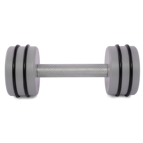 Гантель цельная PERTO Gray 5.0 кг с резинками D90 (G00413-5)