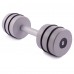 Гантель цільна PERTO Gray 8.0 кг з резинками D90 (G00413-8)
