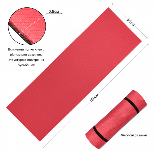 Коврик PERTO 1500х500х9 Розово-Серый (M00022)