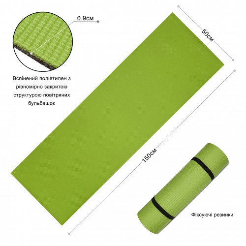 Килимок PERTO 1500х500х9 Салатово-Сірий (M00023)