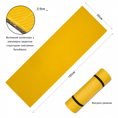 Коврик PERTO 1500х500х9 Желто-серый (M00024)