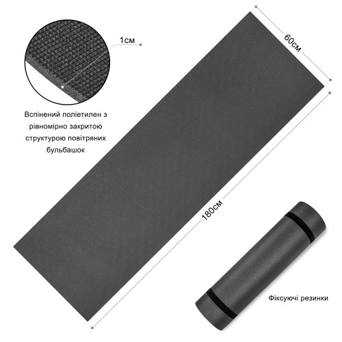 Килимок PERTO 1800х600х10 Сірий (M00007)