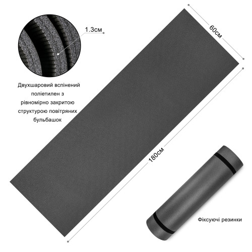 Килимок PERTO 1800х600х13 Сірий (M00008)