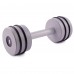 Гантель цельная PERTO Gray 6.0 кг с резинками D90 (G00413-6)