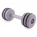 Гантель цельная PERTO Gray 6.0 кг с резинками D90 (G00413-6)