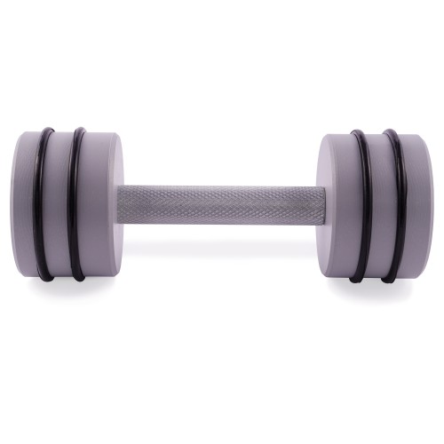 Гантель цельная PERTO Gray 6.0 кг с резинками D90 (G00413-6)