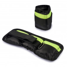 Утяжелители для рук и ног черно-салатовые 2 шт по 0.5 кг