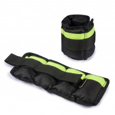 Утяжелители для рук и ног черно-салатовые 2 шт по 0.75 кг