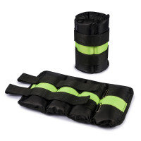 Утяжелители для рук и ног черно-салатовые 2 шт по 2.0 кг Утяжелители для рук и ног черно-салатовые 2 шт по 2.0 кг