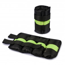 Утяжелители для рук и ног черно-салатовые 2 шт по 1.5  кг