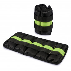 Утяжелители для рук и ног черно-салатовые 2 шт по 2.5  кг