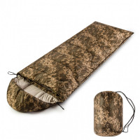 Спальний мішок PERTO Tourist з капюшоном піксель Спальний мішок PERTO Tourist з капюшоном піксель