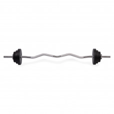 Штанга PERTO Black набірна сталева з W- подібним грифом 25 кг Штанга PERTO Black набірна сталева з W- подібним грифом 25 кг