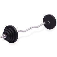 Штанга PERTO Black наборная стальная с W- образным грифом 45 кг