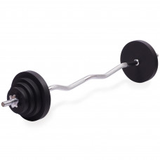 Штанга PERTO Black набірна сталева з W- подібним грифом 45 кг Штанга PERTO Black набірна сталева з W- подібним грифом 45 кг